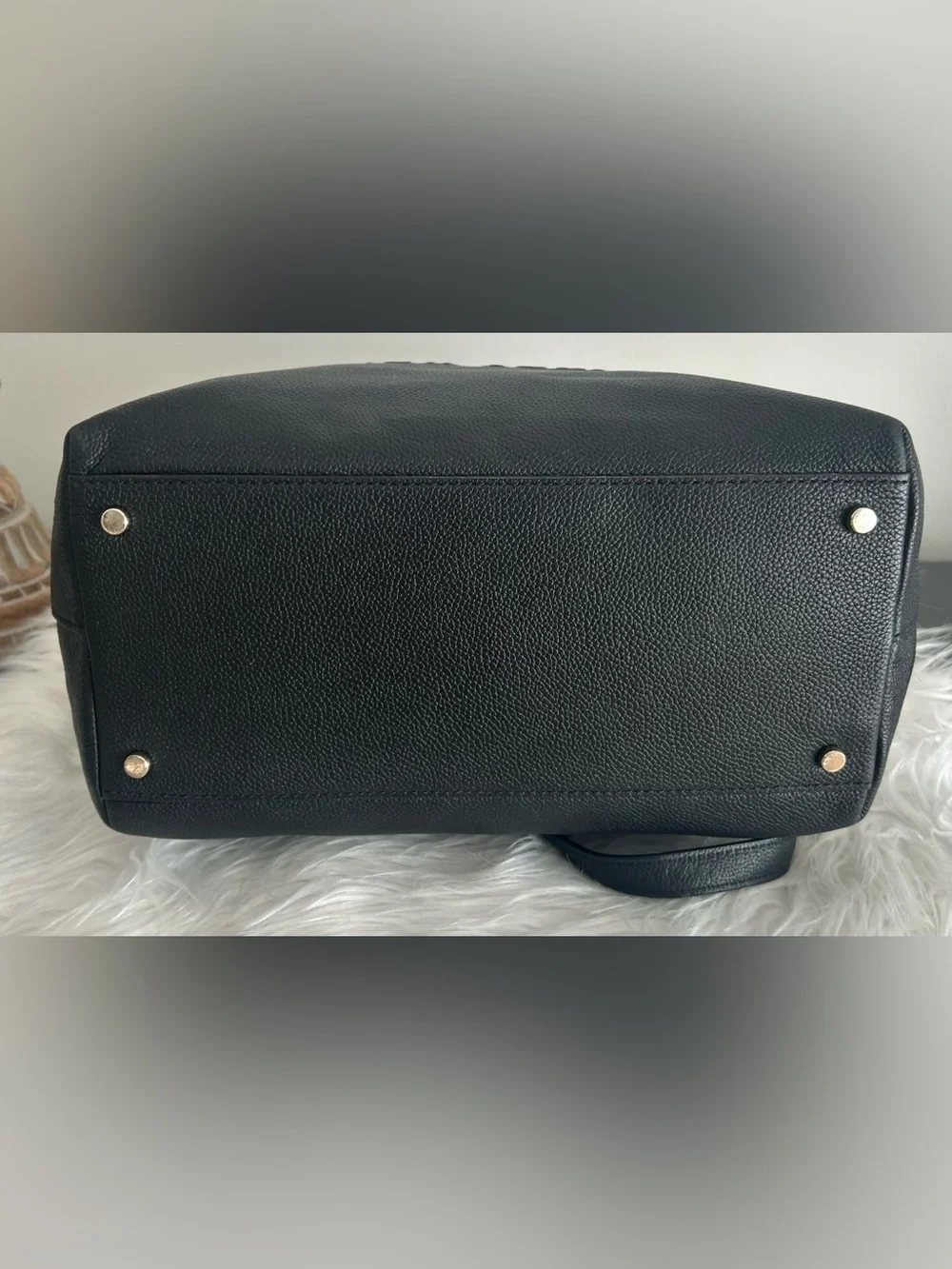 Kate Spade Black Pebbled Leather Zip Top Tote Shoulder Bag Work Laptop